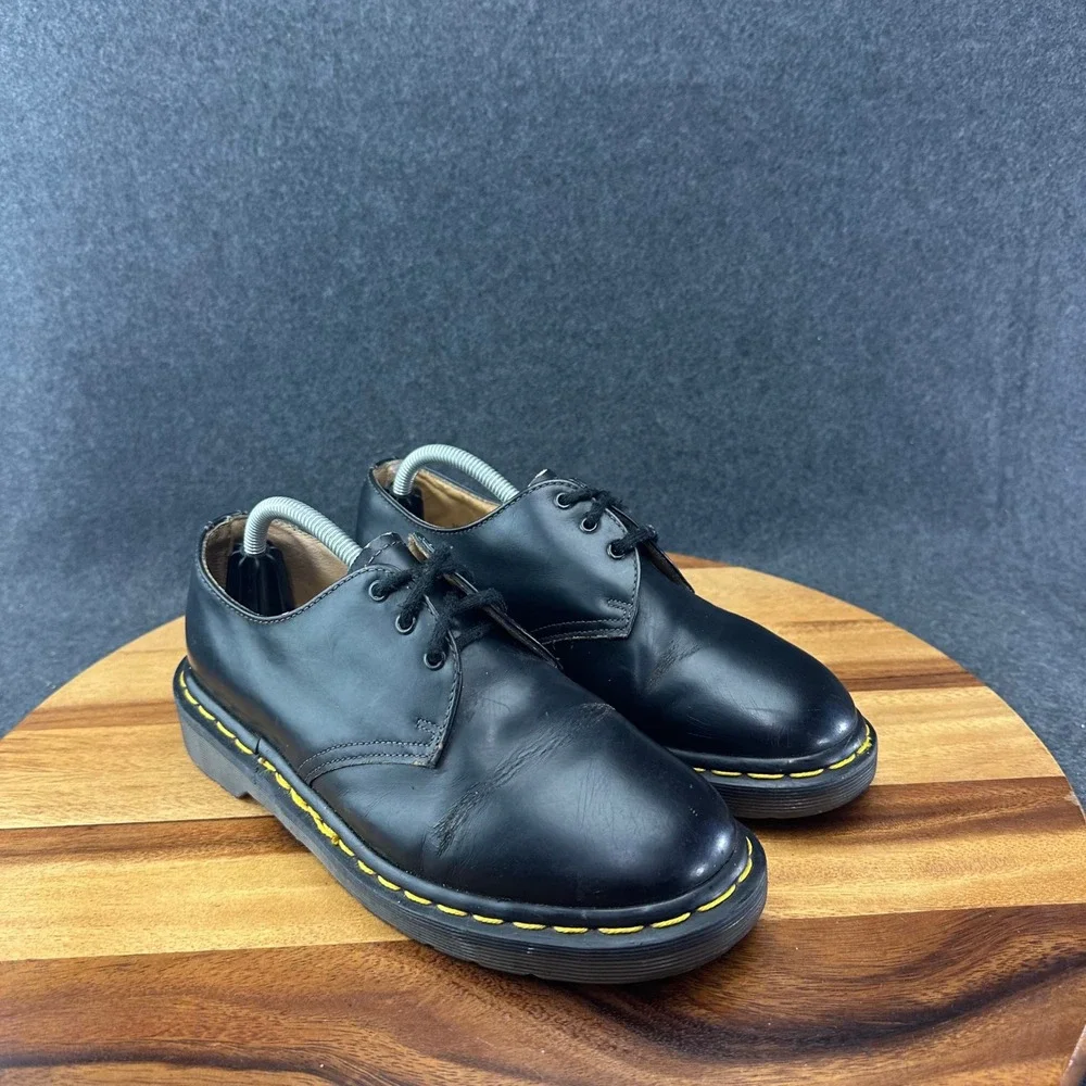Vintage Doc Dr Martens 1461 59 Three Hole Black Made In England US M5 W6